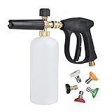 Oneyuan Kit De Lavagem De Pressão Pistola De Limpeza De Alta Pressão Portátil Pistola De Espuma De Lavagem De Carro Garrafa De Spray De Lavagem De Carro Pulverizador De Lavagem Doméstica Com 5 Bicos D
