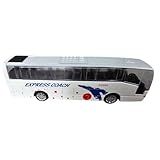 Ônibus Brinquedo Miniatura Colecionável 15cm Resistente Branco