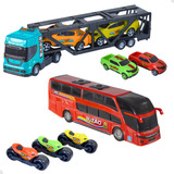 Ônibus De Brinquedo Infantil Caminhão 4 Carrinhos Bstoys