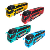 Onibus De Brinquedo Kit 4 Buzao Carrinho Infantil De Menino