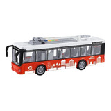 Ônibus Miniatura A Fricção Com Som E Luz Abre As Portas 28cm