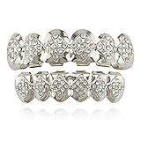OOCC Grelhadores Banhados A Ouro 18 K Com Diamantes Hip Hop Dentes Grillz Conjunto Superior E Inferior Para Seus Dentes Latão