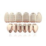 OOCC Grelhas Banhadas A Ouro 18 Quilates Hip Hop Dentes Grillz Conjunto Superior E Inferior Para Seus Dentes Latão