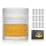 OPAYLY Conjunto De 6 Copos De Vidro Vintage De 290 Ml Com Contas De Vidro Vintage Para Presente Para Homens E Mulheres