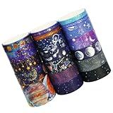 Operitacx 19 Rolos Fita Washi Céu Estrelado Fitas Caseiras Embalagem De Presente Organizador De Fita Washi Fita Vintage Gravável Fitas Adesivas Papel Japonês Tecido Facial Conta Filho
