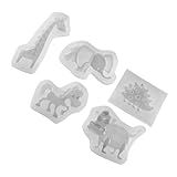 Operitacx 5 Peças Molde Doces Modelos De Jóias Kits Kit De Doces Kits De Resina Kit De Argila Mousse Bolo Silicone Cão Animal Resina Fondant Fazendo Bandeja Cavalo Molde Ornamento Molde