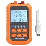 Optical Power Meter Fiber Optic Cable Tester Portable Optical Power Meter Mini Fiber Light Attenuation Tester Red Light All In One Wavelength Memory
