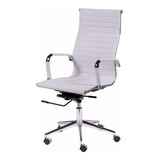 Or Design Gerencial 3301 Alta Cadeira De Escritório Esteirinha Alta Ergonômica Branca Com Estofado Corino