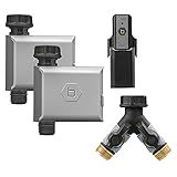 Orbit 21002 B Hyve Temporizador De Irrigação De Mangueira Inteligente Pacote Com 2 Unidades Com Hub Wi Fi E Divisor De Mangueira