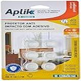 Ordene - Protetor Anti Impacto Redondo Grande Com Adesivo- Cartela Com 9 Unidades- Cor Transparente- Linha Aplik