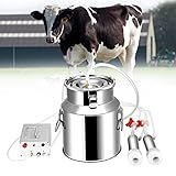 Ordenhadeira Pulsante 14L Para Vacas E Cabras Com Balde De Aço Inoxidável Parada Automática De Leite Suporta Ordenha Unilateral E Bilateral