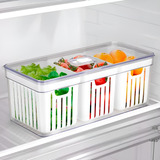 Organizador Armário Geladeira C 3 Cestos Clear Fresh 6 8l