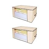 Organizador Bolsa De Plástico Multiuso 45x45x27cm 2 Unidades Bege 