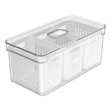 Organizador Com 3 Cestos 5l Clear Fresh Cozinha Geladeira
