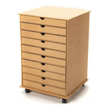 Organizador Com Rodinhas Para Papel De Scrapbook Em Mdf