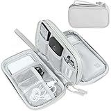 Organizador De Acessórios Eletrônicos FYY- Bolsa Organizadora De Cabos- Estojo De Viagem Impermeável- Com Duas Camadas- Bolsa De Armazenamento Multifuncional Para Cabos- Carregadores- Celular E Fones- Cinza