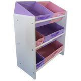 Organizador De Brinquedos Médio Montessoriano Rosa E Lilás