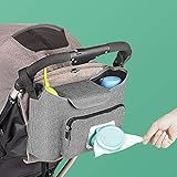 Organizador De Carrinho De Bebê Bolsa De Acessórios Para Carrinho De Bebê Grande Espaço Com 2 Suportes De Copo Vários Bolsos Com Zíper Para Mamadeiras Fraldas Telefone Brinquedos Itens De Bebê Serve Para Todos Os Carrinhos De Bebê 