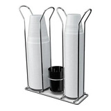Organizador De Copos Duplo Cromado 80 200ml C Porta Colher