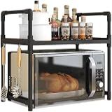 Organizador De Cozinha 2 Em 1 Com Prateleira Para Microondas E Condimentos - Cores Branco Ou Preto