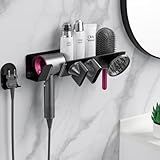 Organizador De Ferramentas De Cabelo Atualizado Com 4 Compartimentos Secador De Cabelo E Organizador De Armazenamento De Bancada De Estilo Suporte De Secador De Cabelo De Grande Capacidade Prateleira De Bancada De Banheiro Para Ferramentas Quentes Como Alisador Modelador De Cachos