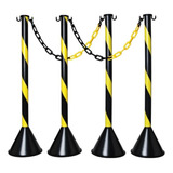 Organizador De Filas Pedestal 10 Mts Corrente Kit 4 Peças
