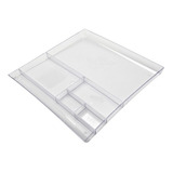 Organizador De Gaveta Cristal Dello 3004 Escritório Objetos Cor Branco