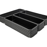 Organizador De Gaveta Porta Talher 4 Peças Modular 30x10x06