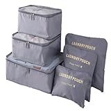 Organizador De Mala Necessaire Kit Com 6 Peças Look Roupas Kit Completo De Organização De Viagem Travel Bolsa Cinza 
