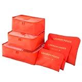 Organizador De Mala Necessaire Kit Com 6 Peças Look Roupas Kit Completo De Organização De Viagem Travel Bolsa Laranja 