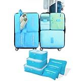 Organizador De Mala Para Viagem Kit 6 Peças Necessaire Bolsa Cor Azul Claro