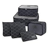 Organizador De Malas Kit 6 Peças Necessaire Bagagem Viagem Cor Preto