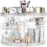 Organizador De Maquiagem Giratório 360- Acrílico Grande Capacidade - Suporte Rotativo Para Cosméticos- Perfumes- Pincéis E Skincare - Organizador De Bancada Elegante E Resistente