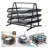 Organizador De Mesa Com 3 Bandejas Metálicas   Design Moderno E Compacto  Ideal Para Escritórios E Home Offices   Durável  Espaçoso E Fácil De Montar   Marca Lorben