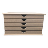 Organizador De Mesa Com 5 Gavetas Tamanho Para Papel Folha Tamanho A4 Mdf Cru Cor Expresso Da Madeira