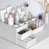 Organizador De Mesa Multiuso Com Gavetas Porta Caneta Maquiagem Cosméticos Branco