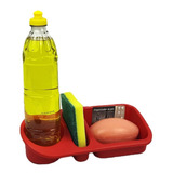 Organizador De Pia Porta Detergente Sabão Esponja Cozinha Uz Cor Vermelho