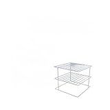 Organizador De Pratos Divisor 3 Níveis Rack Aramado Armario Cozinha Cor Branco E Preto Branco 