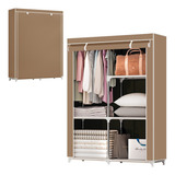 Organizador De Roupas Guarda Roupa Armario Dobravel Portatil Cor Bege