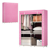 Organizador De Roupas Guarda Roupa Armario Dobravel Portatil Cor Rosa