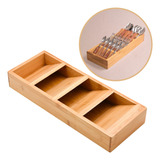 Organizador De Talheres Utensílios Gaveta Compacto Bambu