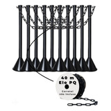 Organizador Filas Postinho Preto 12 Pçs 40 Mts Corrente Pq