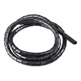 Organizador Fios Cabos 10mm Espiral Flexível 5 Metros Preto