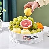 Organizador Giratório 360- Branco - Bandeja Multifuncional Para Cozinha- Banheiro- Mesa E Escritório - Ideal Para Frutas- Temperos- Maquiagem E Organização Compacta - MJ BRANDS