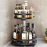 Organizador Giratório 360- Para Cozinha- 2 Níveis- 25cm De Diâmetro- Preto
