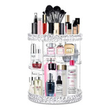 Organizador Grande Porta Maquiagem Elegante Giratório 360 Guarda Cosmético Perfume Creme Corpo Facial Lápis Olho Rimel Blush Paleta Sombra Base Corretivo Batom Iluminador Pincel Gloss Manothor