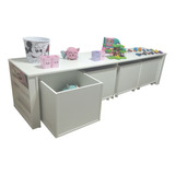 Organizador Infantil Com Baús E Porta Livros Dennis 100 Mdf