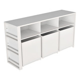 Organizador Infantil Com Baús E Porta Livros Dione 100 Mdf
