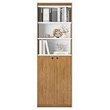Organizador Livreiro Para Sala Escritório 05 Prateleiras 02 Portas Nature Branco