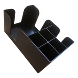 Organizador Mesa Bar Caddy Porta Guardanapo Canudo 6 Divis Cor Preto